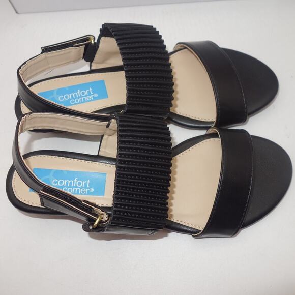 New in Box Comfort Corner BLACK Sandals Low Heel Women's 7 - Picture 4 of 10
